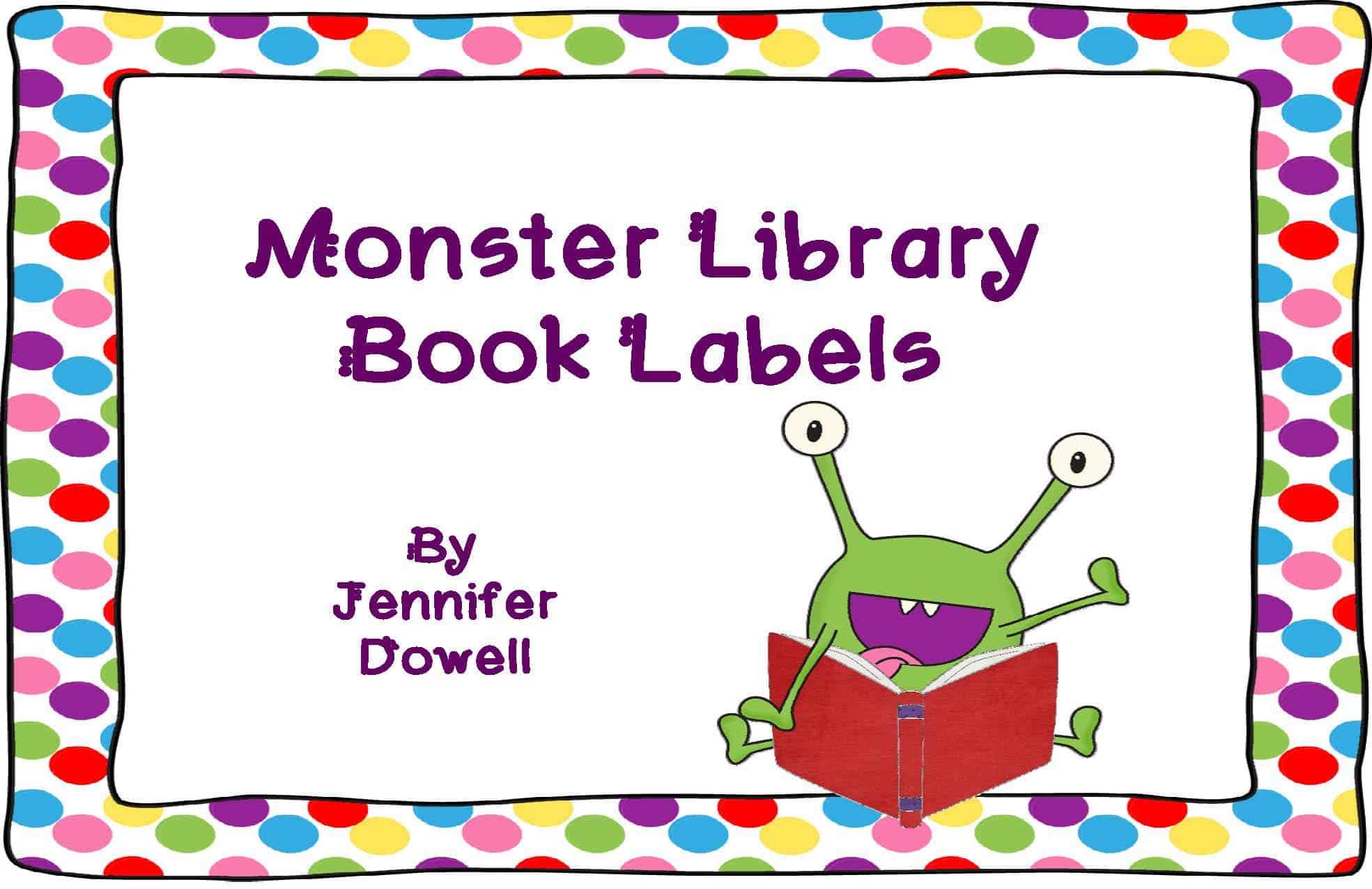 monster library book labels