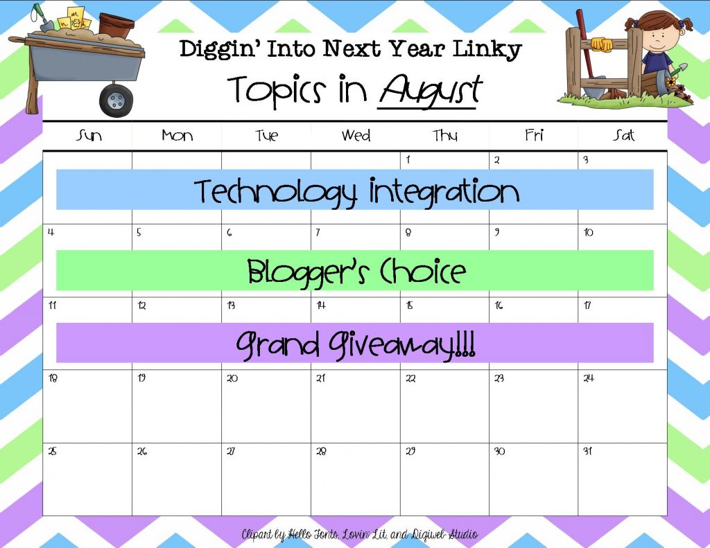August Calendar - Love Teaching Kids