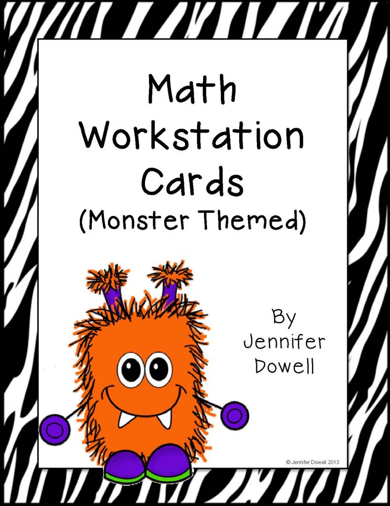 Workstation For Math MathWorkstationCardsMonsterThemedFreebie_Page_1 - Love Teaching Kids