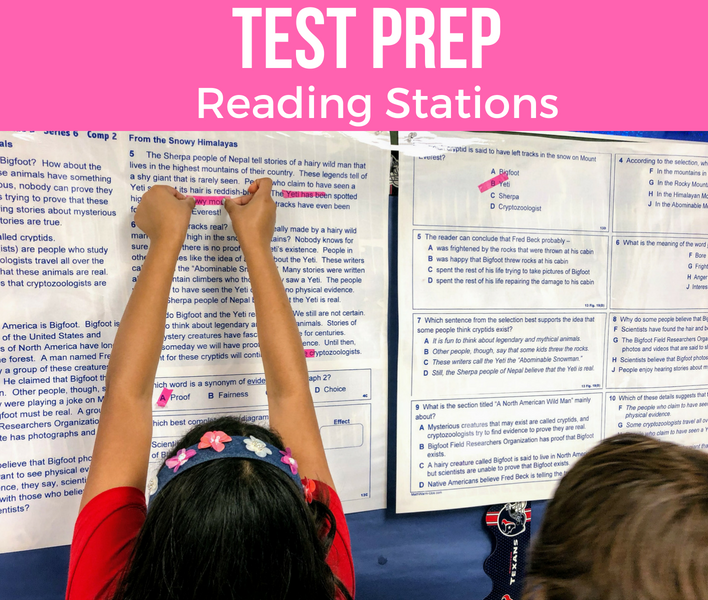 Test Prep Reading Stations for Upper Elementary Classrooms